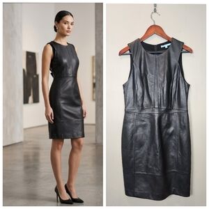 Antonio Melani Genuine Leather Black Dress Size 12